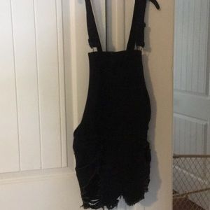 Black short overalls